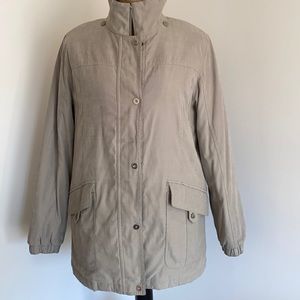 Gallery Light Olive Greenish Color Full Zip Snaps Coat Jacket Size L ?